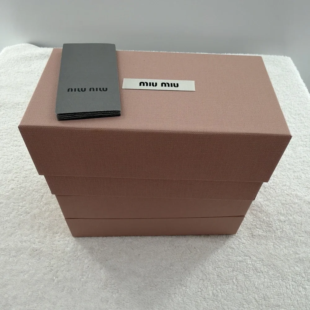 Set Of 2 Authenic Miu Miu Small Empty Gift Storage Box Measures 7